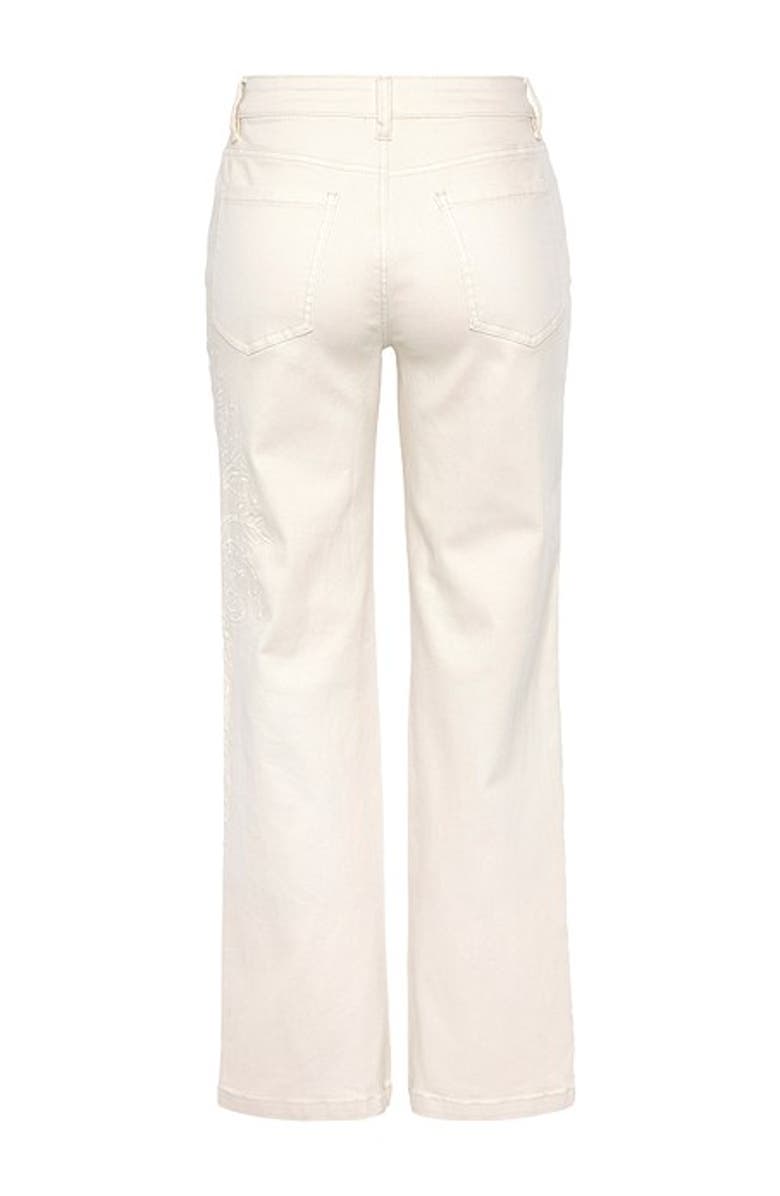 LASCANA Women's Embroidered Straight Leg Jeans, Alternate, color, White