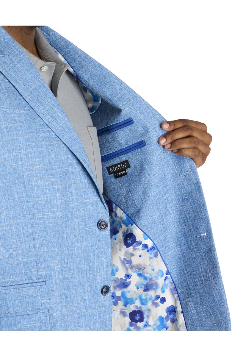 Synrgy by DXL Big & Tall Mixed Media Jacket-Relaxer Sport Coat, Alternate, color, Blue