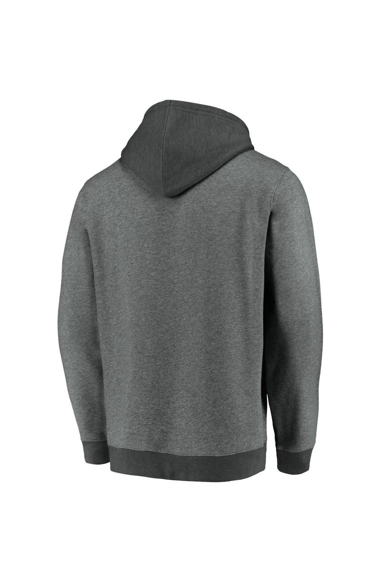 Men's Fanatics Branded Heathered Gray/Charcoal San Jose Sharks True Classics Signature Fleece Pullover Hoodie, Alternate, color, Heather Gray