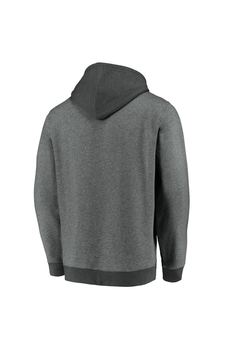 FANATICS Men's Fanatics Branded Heathered Gray/Charcoal San Jose Sharks True Classics Signature Fleece Pullover Hoodie, Alternate, color, 