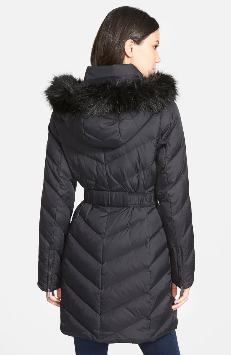 DKNY Down & Feather Fill Coat with Faux Fur Trim, Alternate, color, 