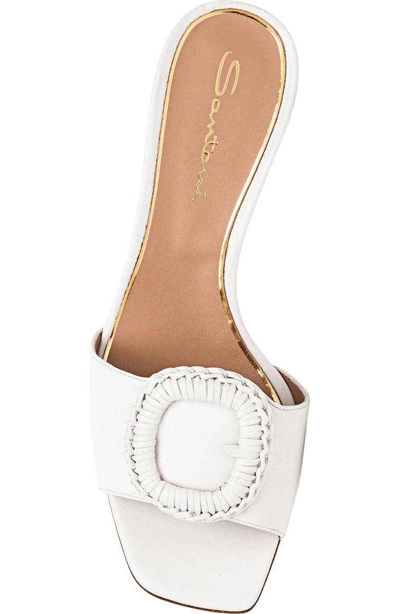 Santoni Women's leather mid-heel sandal, Alternate, color, White