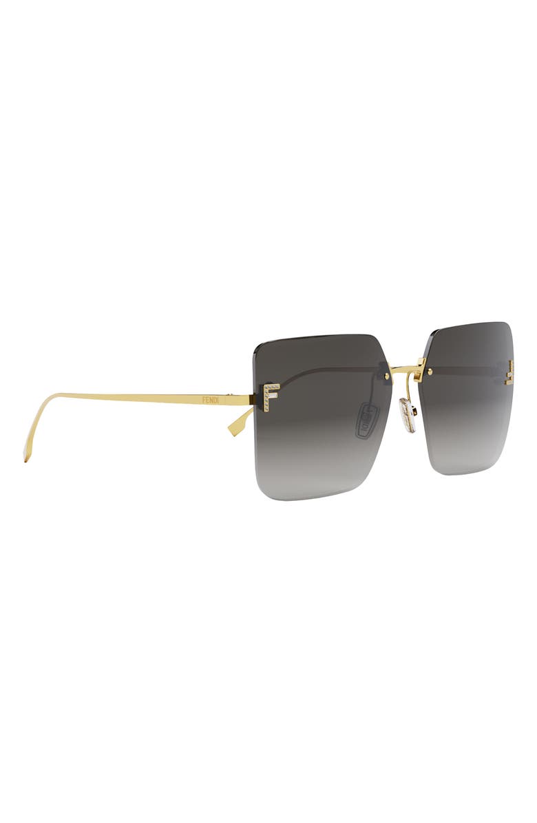 Fendi 'Fendi First 59mm Geometric Sunglasses, Alternate, color, Shiny Endura Gold Metal