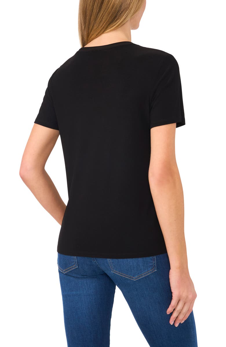 CeCe Embellished Bow T-Shirt, Alternate, color, Rich Black
