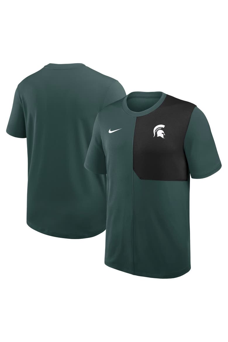 Men's Nike Green Michigan State Spartans 2025 Sideline UV Performance Coach T-Shirt, Alternate, color, Green