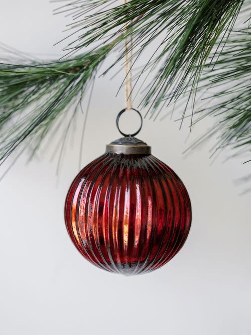 Cg Hunter 3" Mercury Glass Bordeaux Assorted Style Ornament In Burgundy