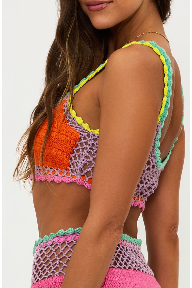 Elliot Crochet Bikini Top, Alternate, color, TECHNICOLOR RAYS