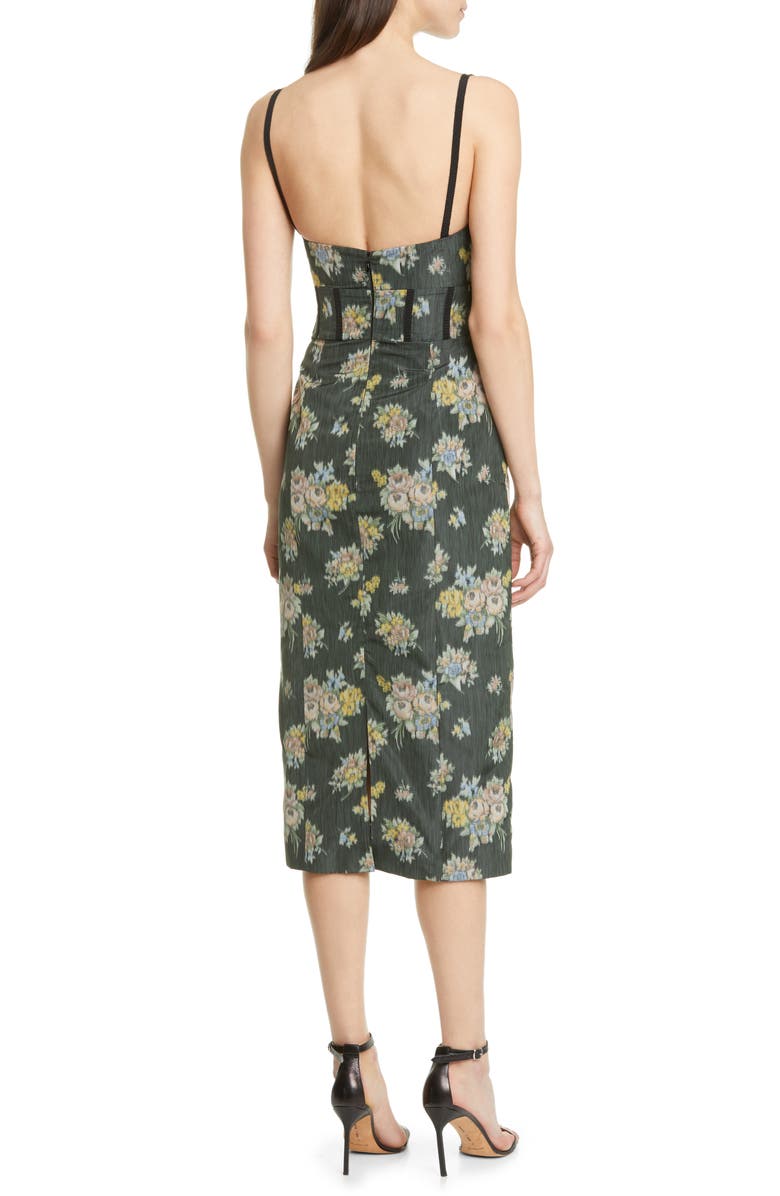 Brock Collection Floral Print Bustier Dress, Alternate, color,