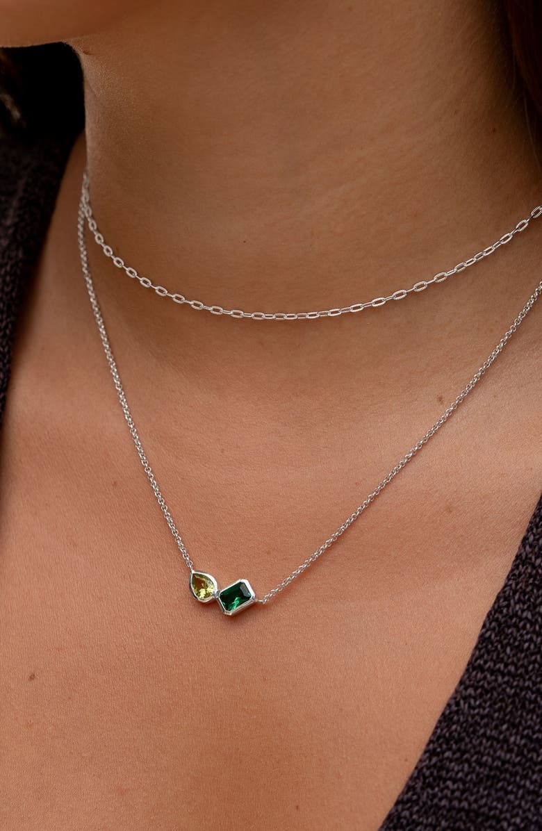 Dower & Hall Green Garnet & Peridot Duo Tutti Frutti Necklace, Alternate, color, Sterling Silver