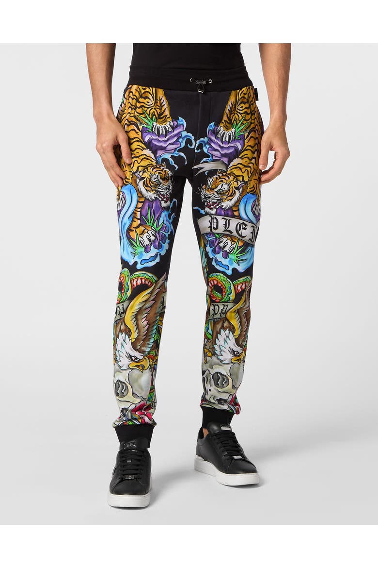 Sweatpants Tattoo Men, Main, color, black