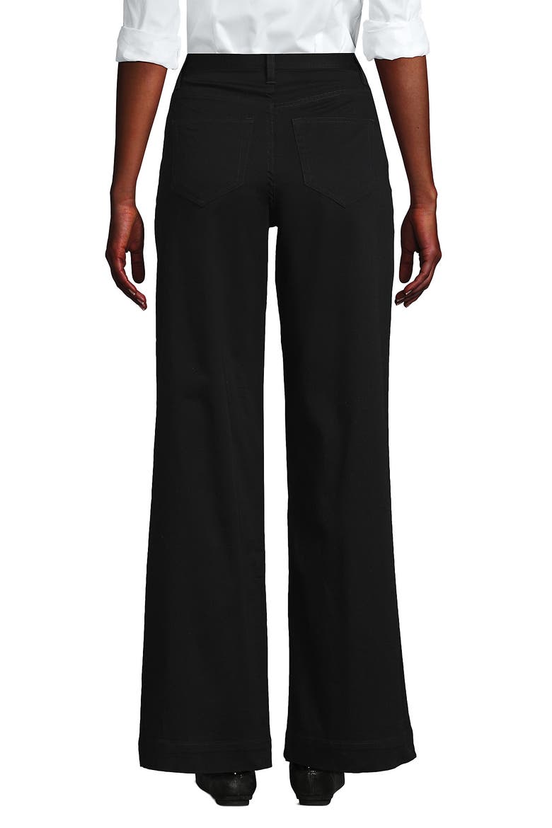 High Rise 5 Pocket Wide Leg Chino Pants, Alternate, color, Black