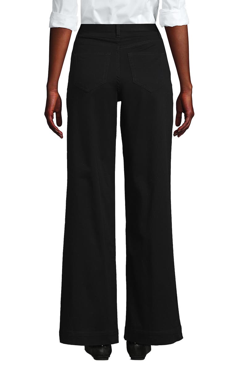 Lands' End High Rise 5 Pocket Wide Leg Chino Pants, Alternate, color, Black