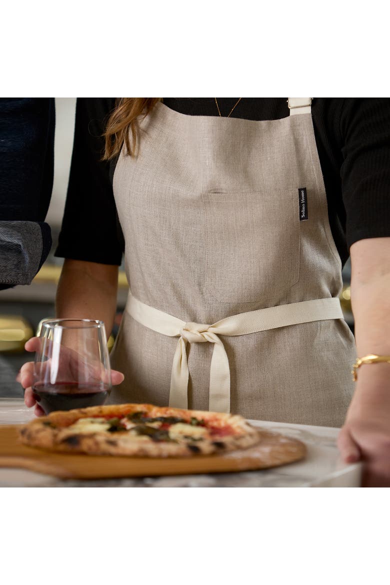 Classic Linen Bib Apron for Men & Women with Front Pockets, Alternate, color, Natural / Ivory