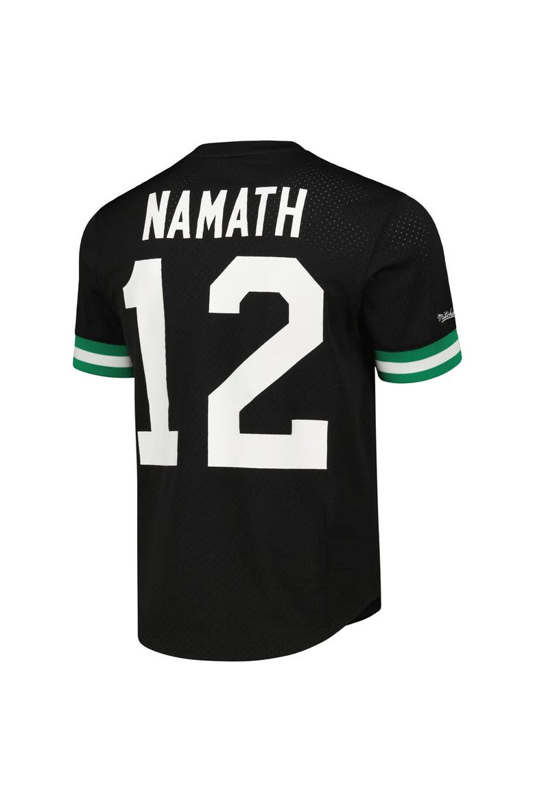 Men's Mitchell & Ness Joe Namath Black New York Jets Retired Player Name & Number Mesh Top, Alternate, color, Black