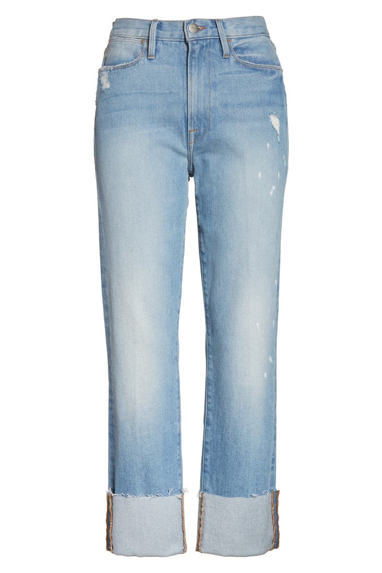 Le High Straight Leg Cuffed Jeans, Alternate, color, BERKSHIRE