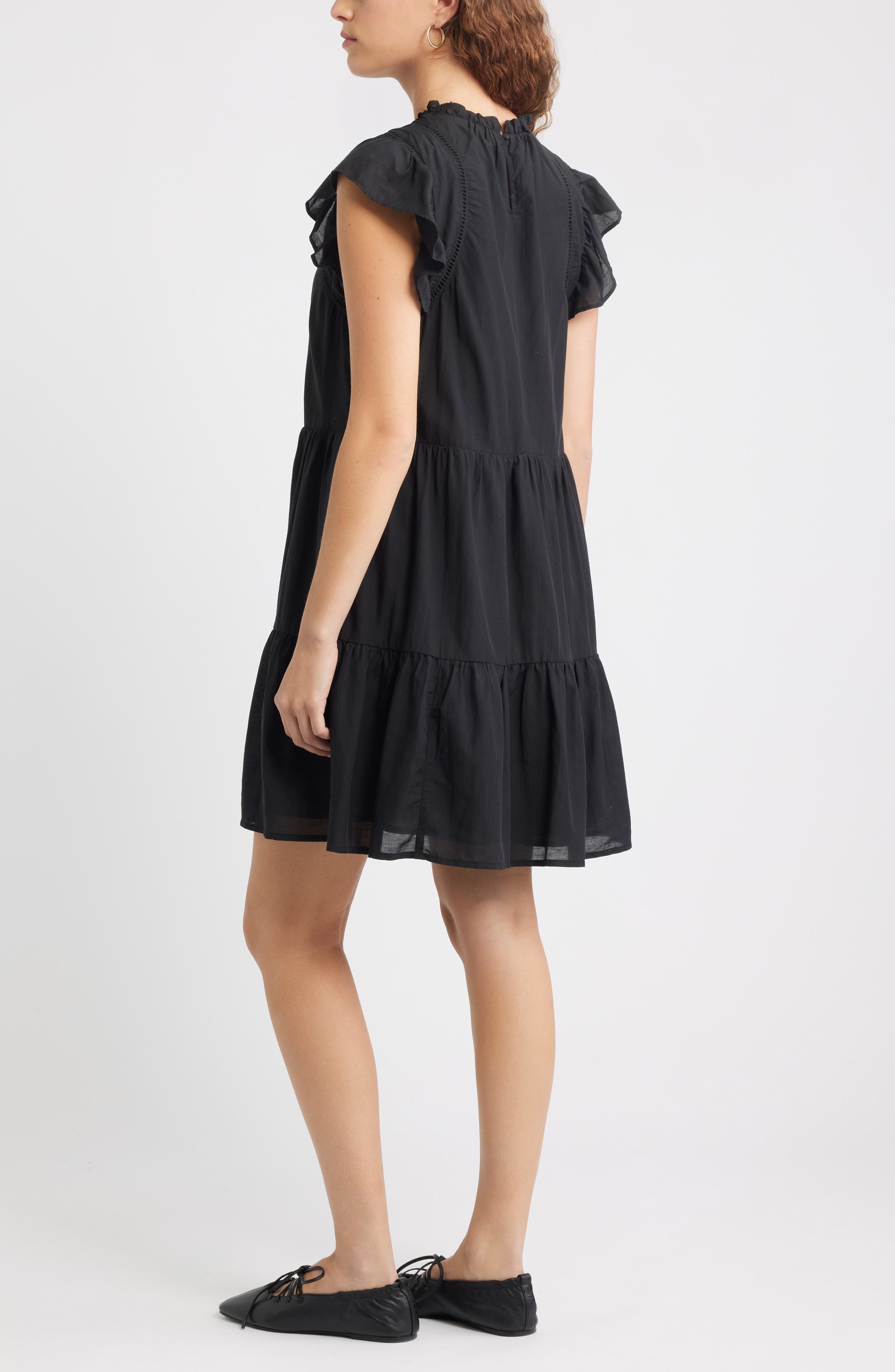 Tiered High Neck Shift Minidress - image 2