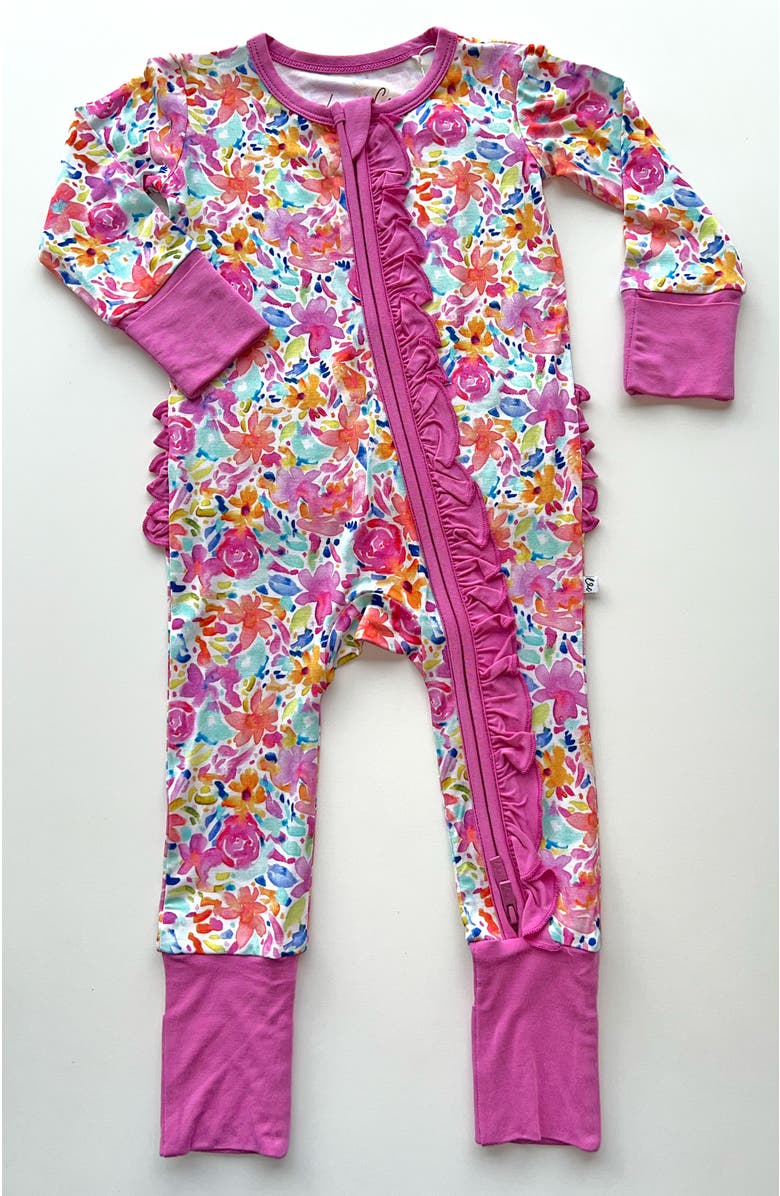 Laree + Co Korrie Ruffle Convertible Footie, Main, color, Floral
