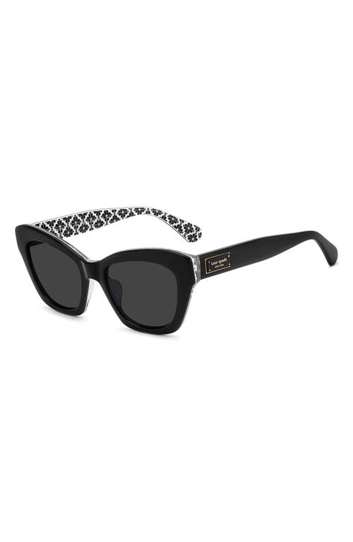 Kate Spade New York Daina 51mm Gradient Cat Eye Sunglasses In Black/grey