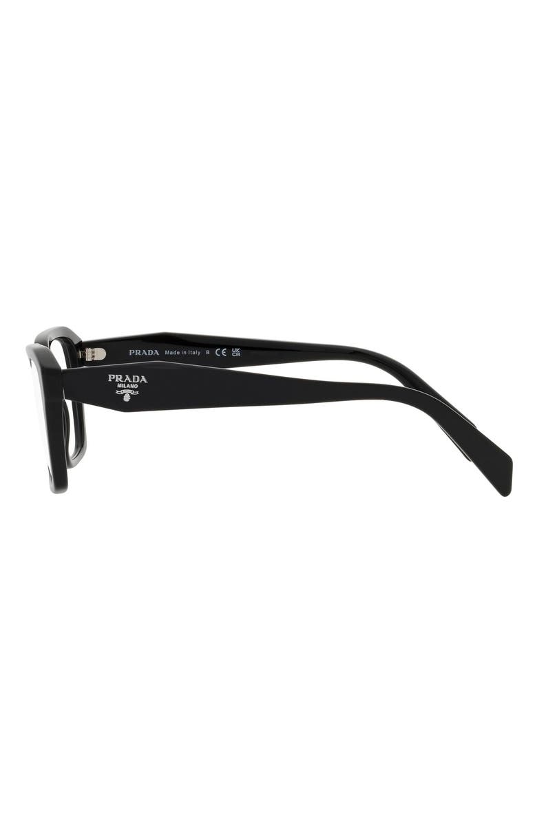 Prada 54mm Rectangular Optical Glasses, Alternate, color, Black