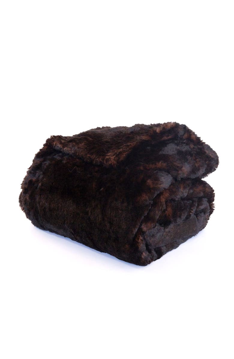 Sea To Me Blankets Big Sur Serenity Faux Fur Blanket, Main, color, Brown/Black