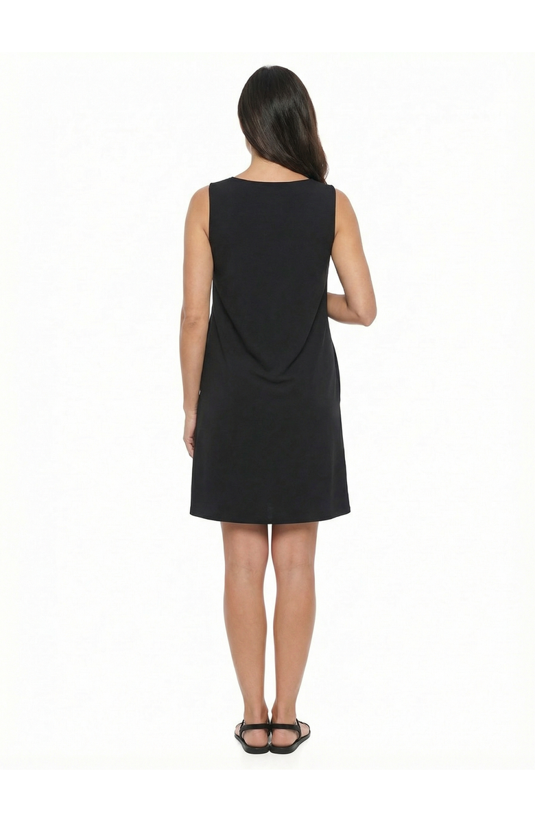24seven Comfort Apparel Maternity Round Neck Sleeveless Mini Shift Dress, Alternate, color, Black