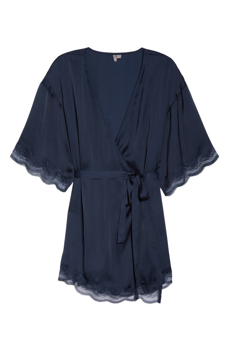 Chelsea28 Floral Print Satin Kimono, Alternate, color, 