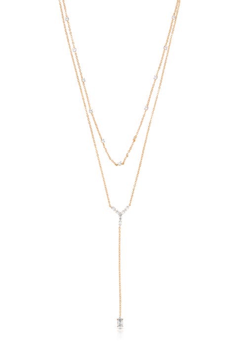 Dainty Marquise Double Layered Y-Necklace