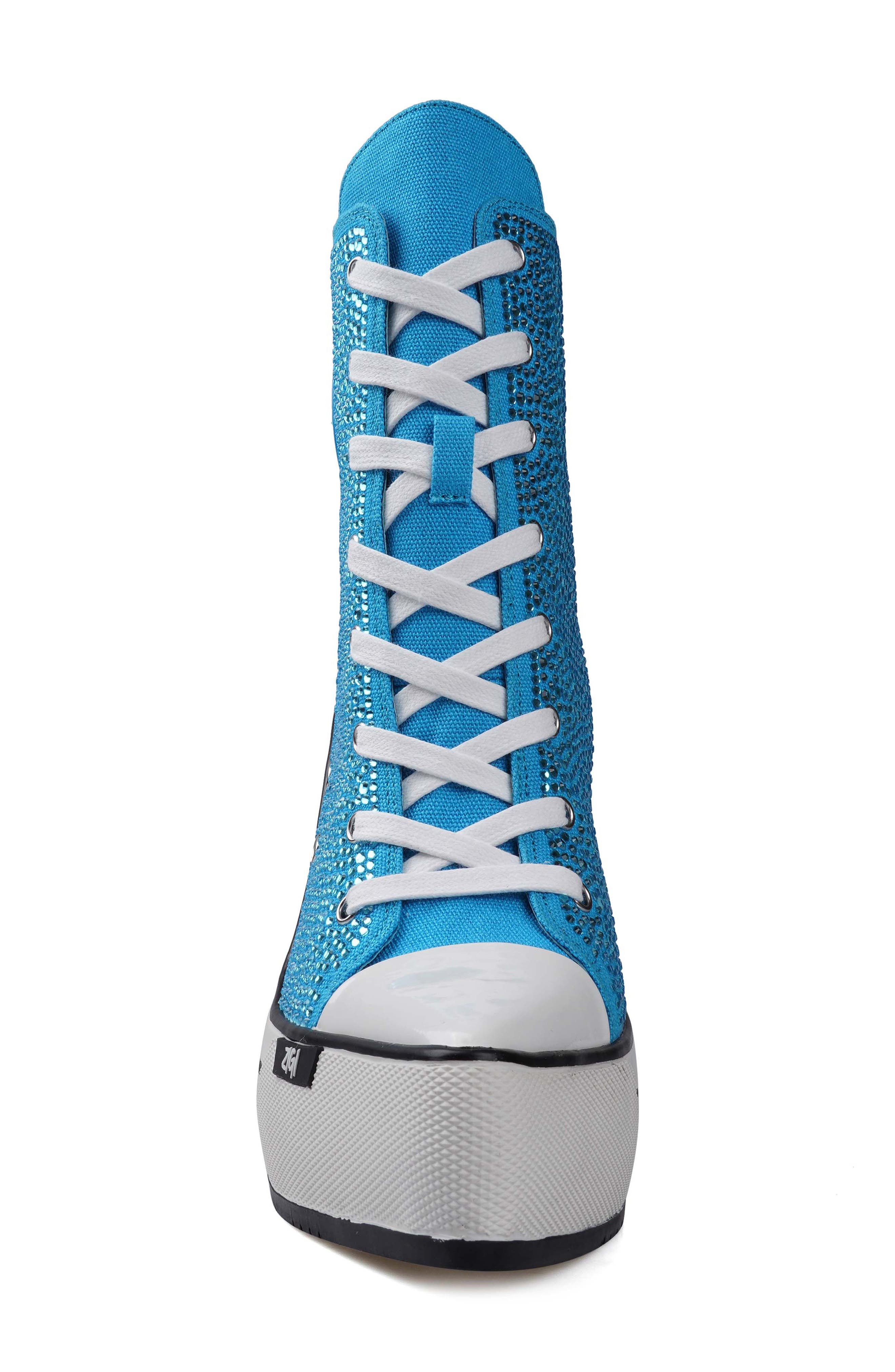 Adiel Platform Bootie, Alternate, color, AQUA CANVAS