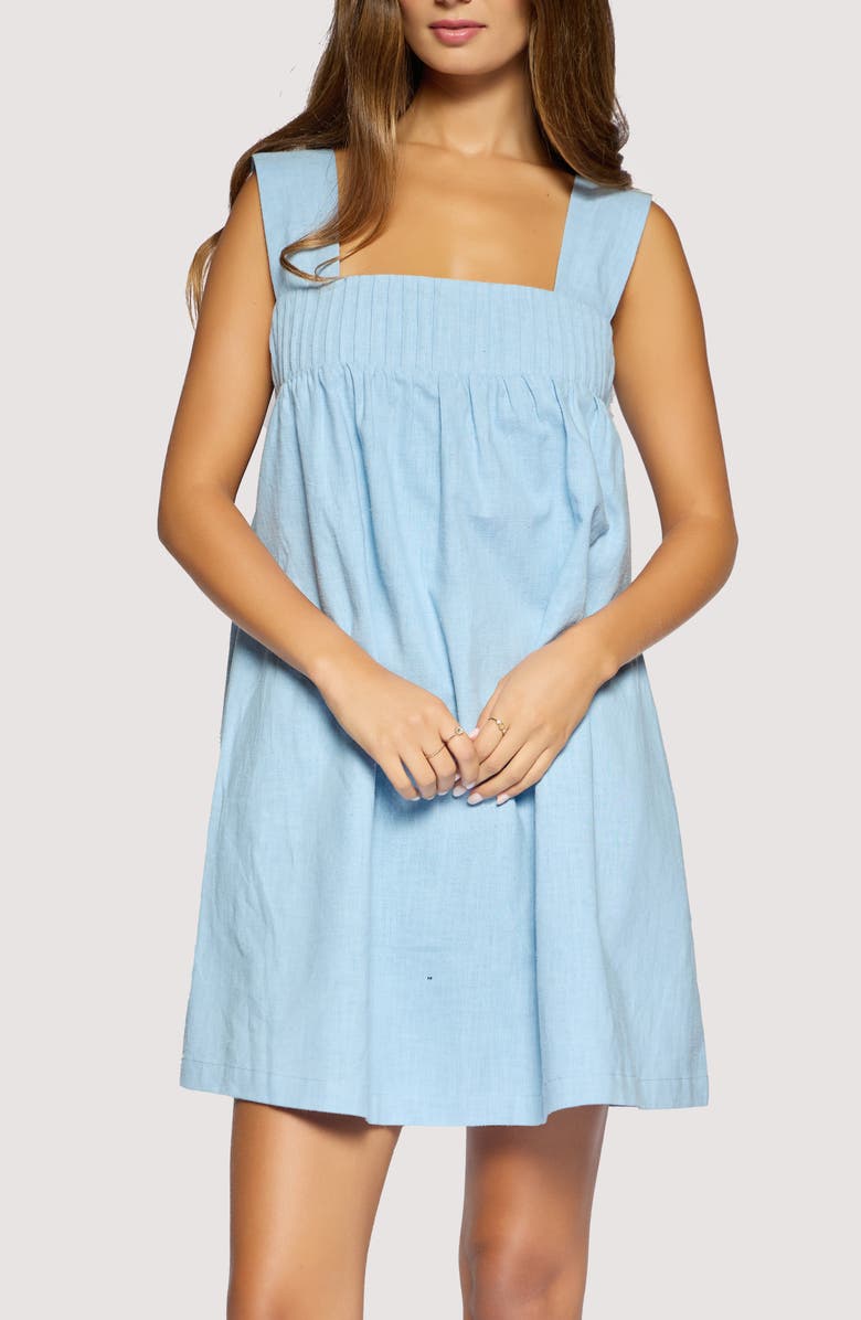 Lost + Wander Coastal Voyage Cotton & Linen Babydoll Dress, Alternate, color, Light Blue