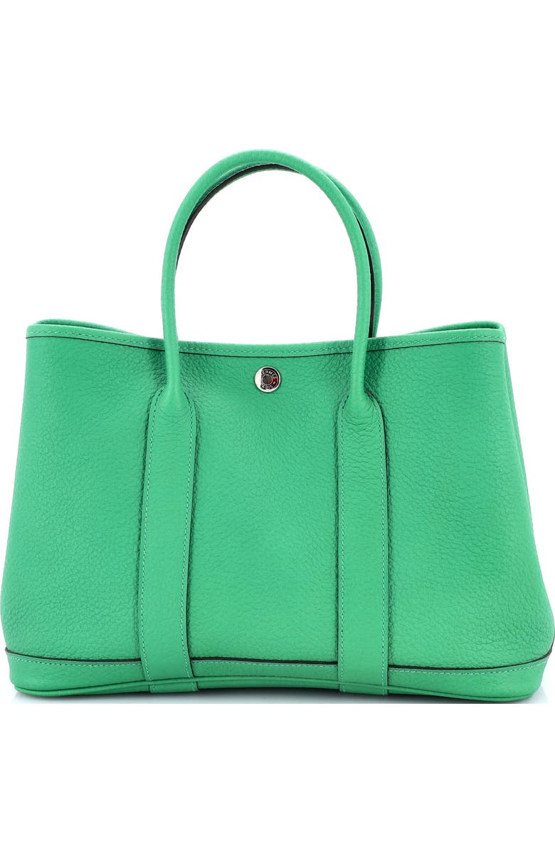 Pre-Owned Hermes Garden Party Tote Leather 30, Main, color, Green