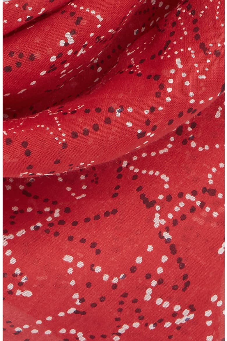 Star Print Square Scarf, Alternate, color, RED STAR GAZER