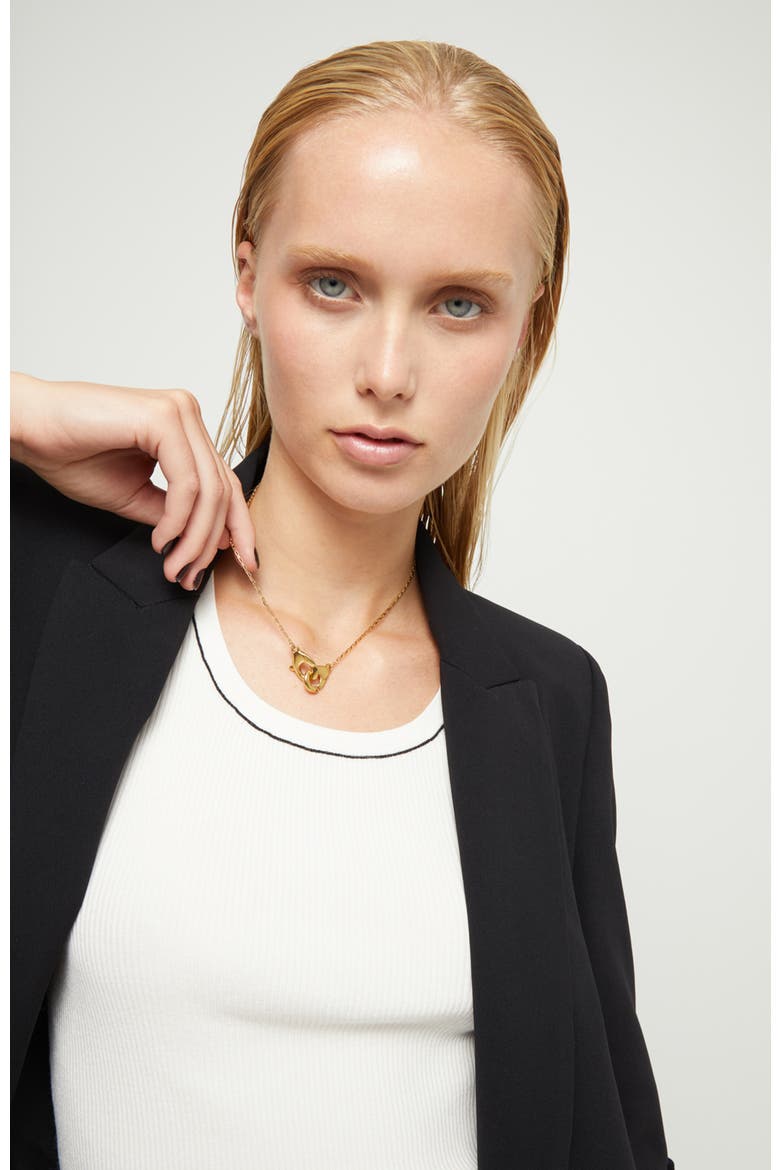 18K Gold-Plated Necklace with Interlocking Carabiner Detail, Alternate, color, Gold