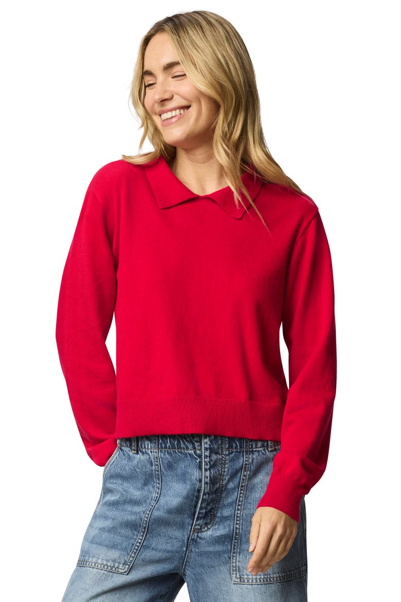 Phoebe Polo Sweater, Alternate, color, ROUGE RED