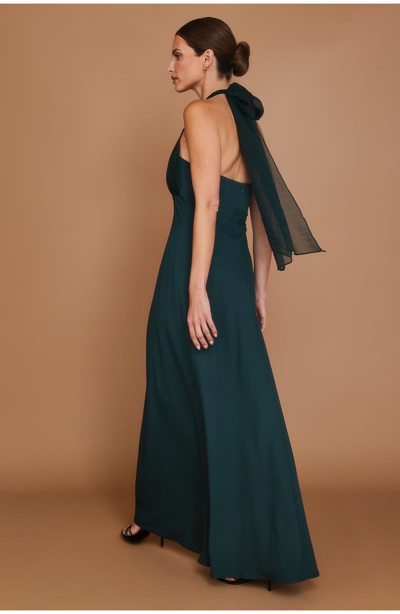 Six Stories Organza Halter Neck Maxi Dress, Alternate, color, Turquoise