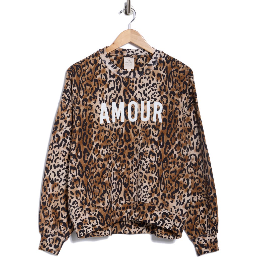 Cinq À Sept Brandy Leopard Amour Sweatshirt In Brown