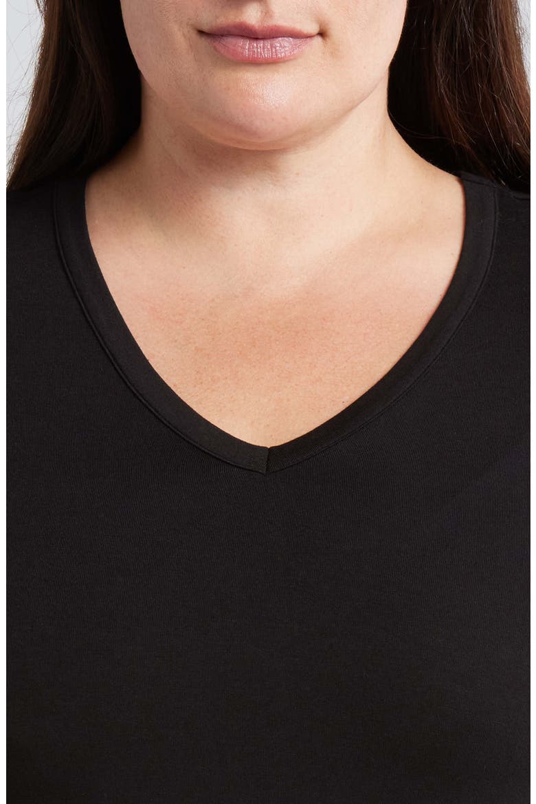 Lily Liquid Jersey V-Neck T-Shirt, Alternate, color, BLACK