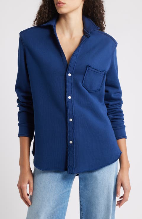 Eileen Relaxed Terry Button-Up Shirt