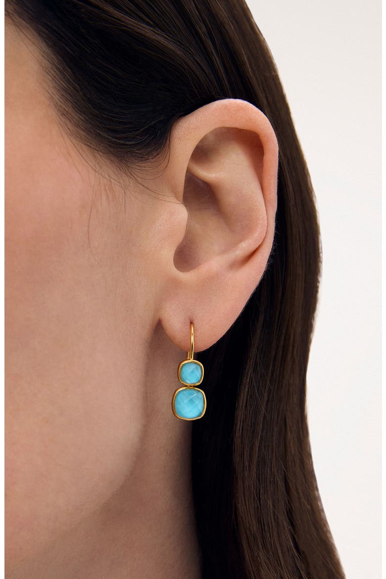 Monterey Droplet Earrings, Alternate, color, IRIDESCENT TURQ/ GOLD