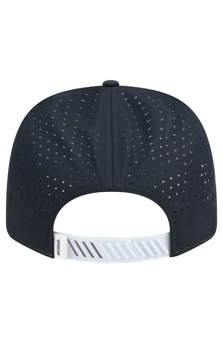 New Era Men's New Era White/Navy Michigan Wolverines Perforated Patched 9SEVENTY Adjustable Hat, Alternate, color, White