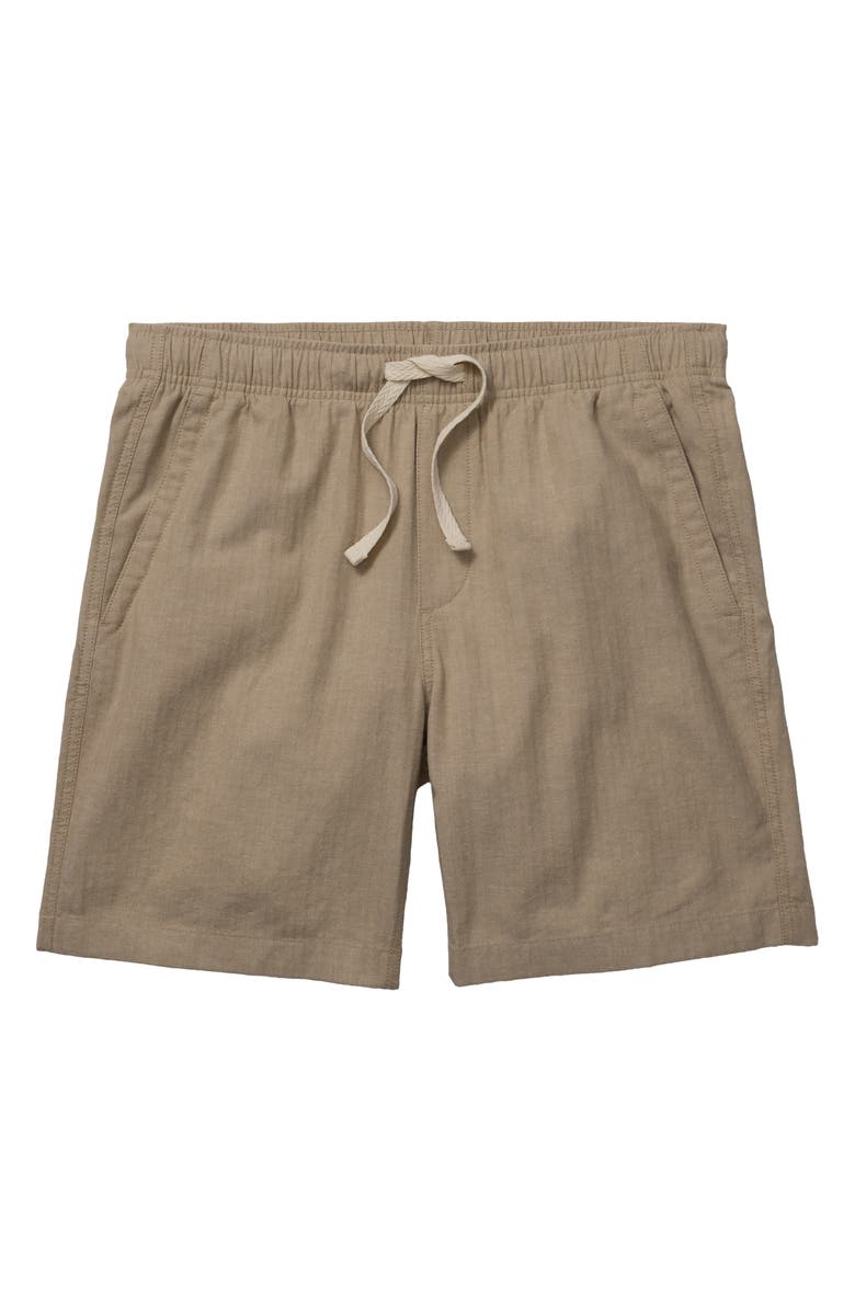 Bonobos Nomad Drawstring Cotton & Linen Shorts, Alternate, color, Khaki Herringbone