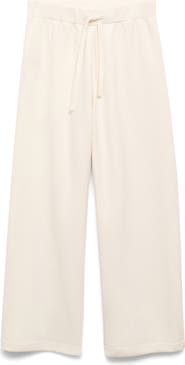 MANGO Cotton Blend Wide Leg Lounge Pants