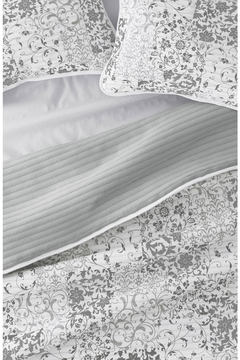 All Season Patchwork 3-Piece Down Alternative Reversible Quilt Set, Alternate, color, LIGHT GRAY