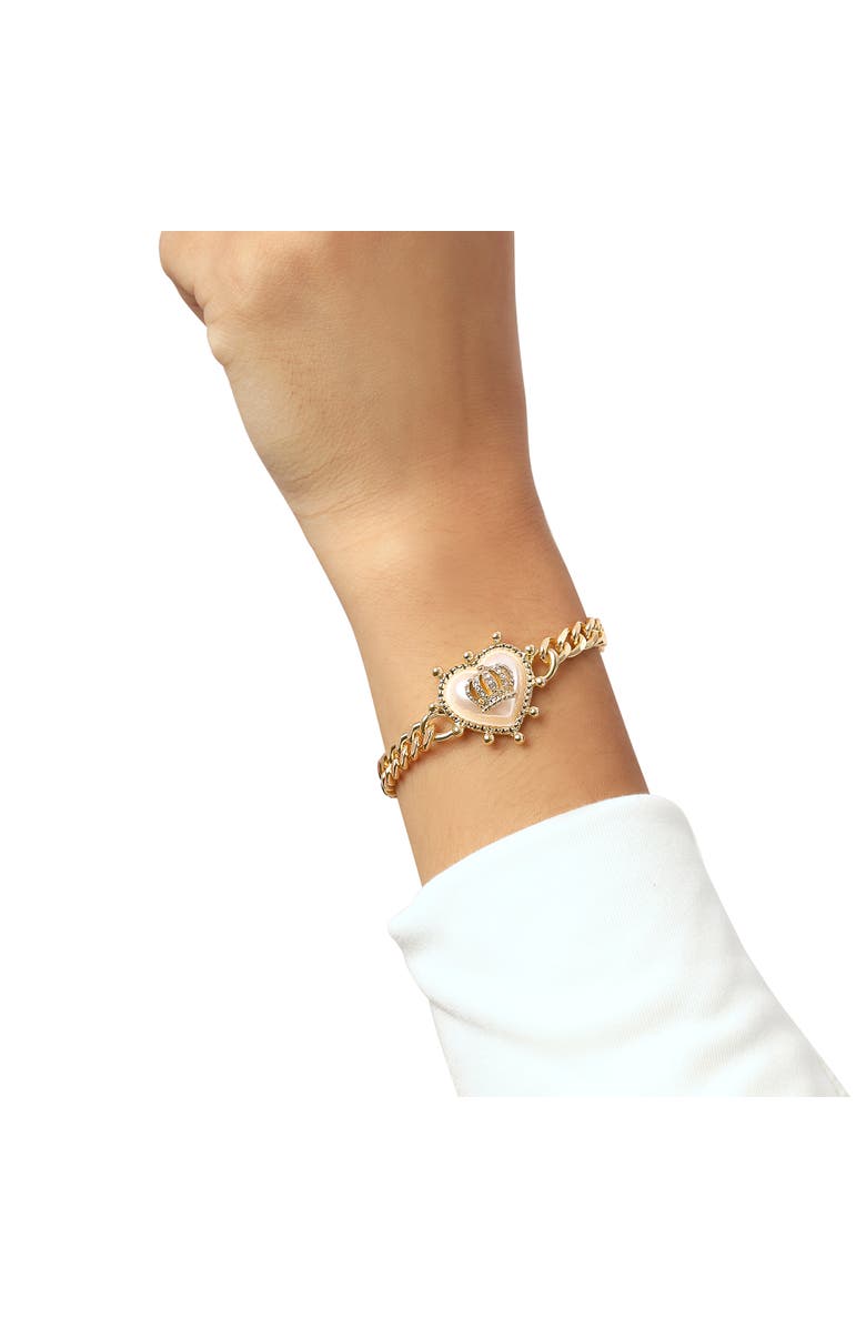 Juicy Couture Gold-Tone Chain Bracelet with Crown Heart Charm, Alternate, color, Gold