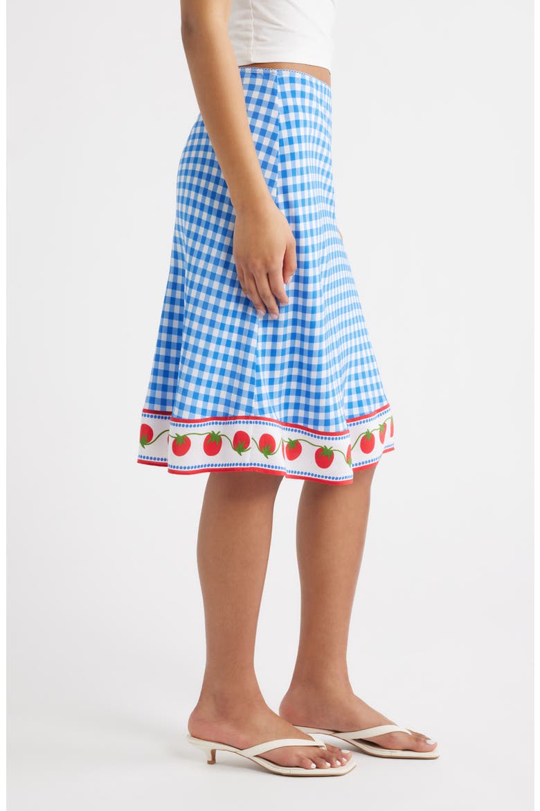 x Giadzy Grazia Print Skirt, Alternate, color, GINGHAM TOMATOES