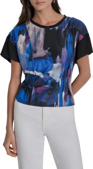 DKNY Chiffon Sleeve Knit Top