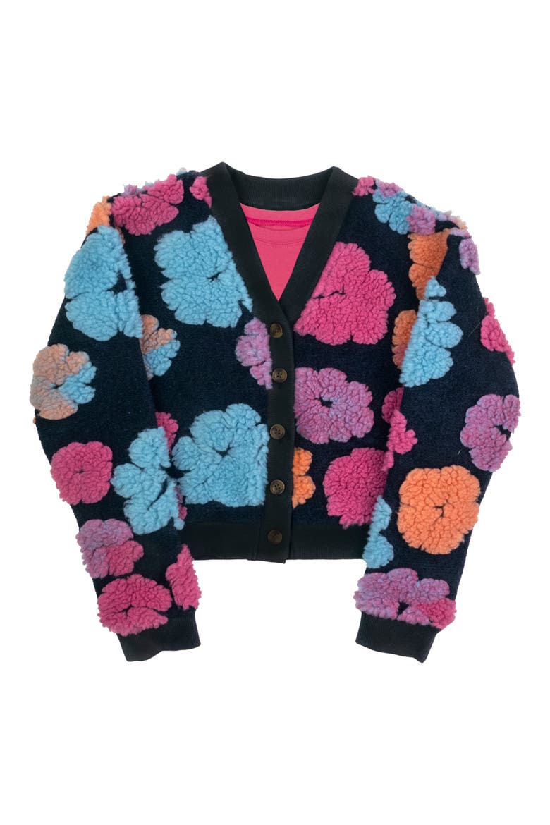 Kids' Raya T-Shirt & Cardigan Set, Main, color, BLACK MULTI FLORAL