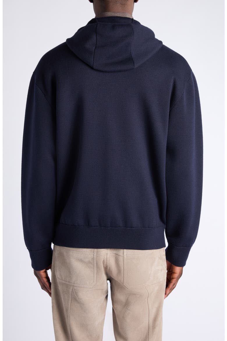 Oversize Double Knit Wool Zip Hoodie, Alternate, color, 4121 NAVY