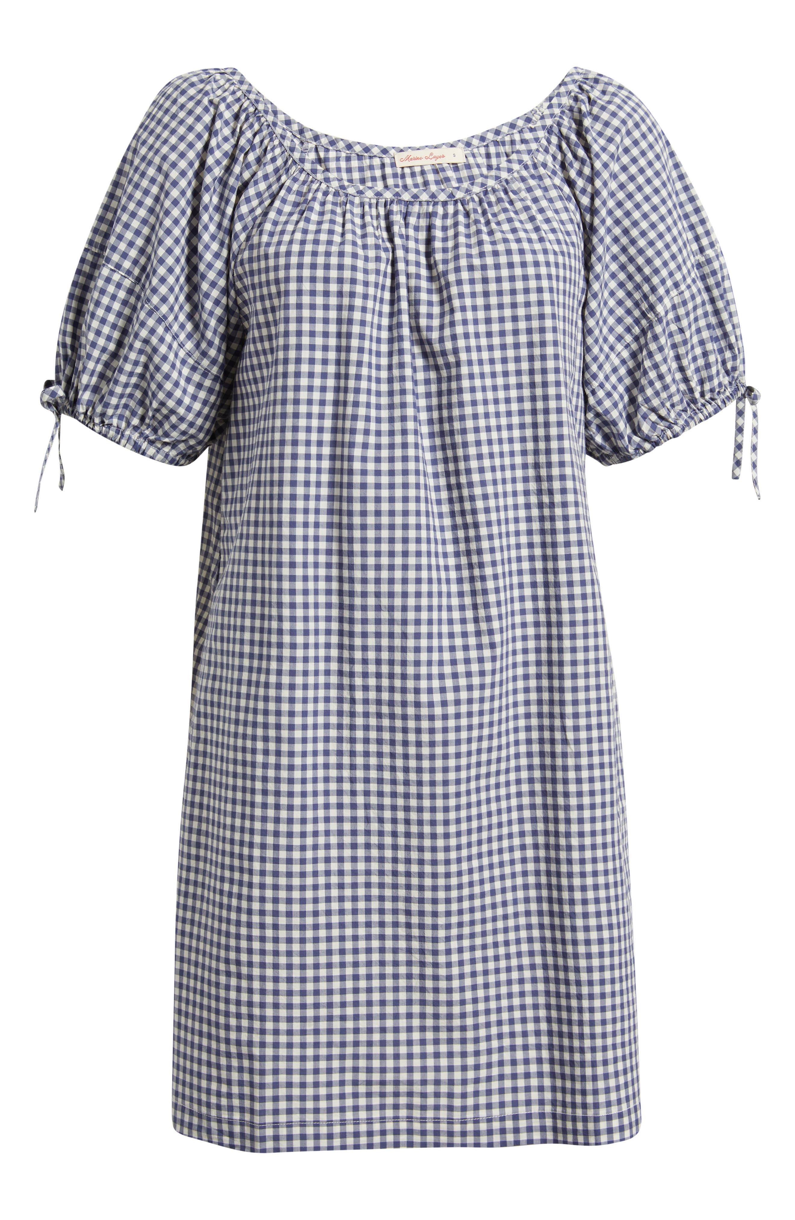 Aleca Gingham Tie Sleeve Minidress