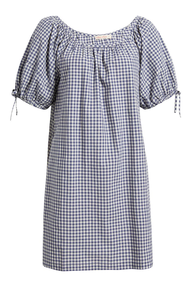 Aleca Gingham Tie Sleeve Minidress, Alternate, color, BAY BLUE GINGHAM
