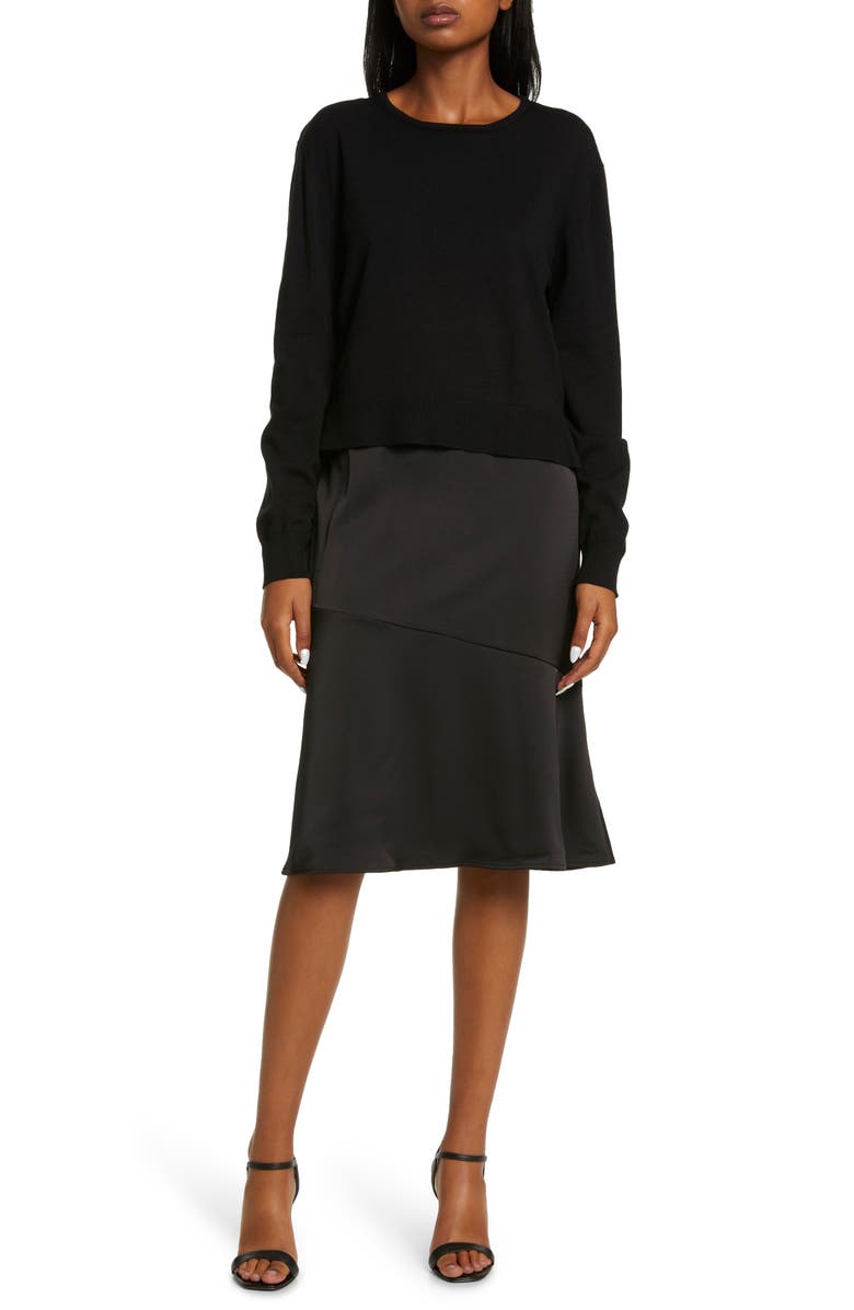 Sam Edelman Slipdress & Long Sleeve Sweater Two-Piece Set, Main, color,